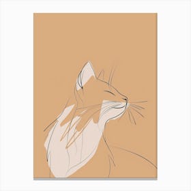 Cat Portrait - Boho, Line Art 3 Canvas Print