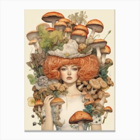 Mushroom Surreal Portrait 7 Canvas Print