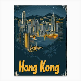 Aihrgdesign A Retro Travel Poster For Hong Kong Featuring The D5639ac5 3c62 4b3c Ab1a A5f4a7c2de7e 1 Canvas Print