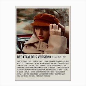 Red (Taylor S Version) By Taylor Swift • 2021 Poster Canvas Print