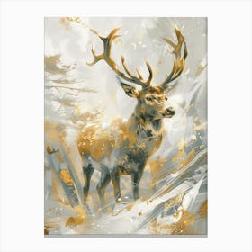 Deer Precisionist Illustration 3 Canvas Print