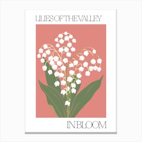 Lilies Of The Valley In Bloom Flowers Bold Illustration 4 Canvas Print