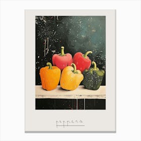 Abstract Pepper Art Deco Paint Splash Poster Canvas Print