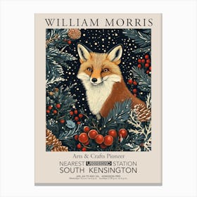 William Morris Prints Fox Snow Christmas Gift Winter Vintage Canvas Print