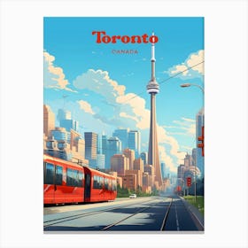 Toronto Canada Summer Travel Art Illustration Canvas Print