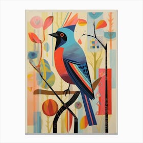 Colourful Scandi Bird Cardinal 2 Canvas Print