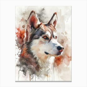 Siberian Husky Watercolor Painting 1 Canvas Print