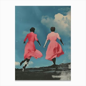 Two Girls In Pink Dresses 1 Canvas Print