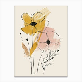 Ulaanbaatar Flower Market Boho Minimalist Style Canvas Print