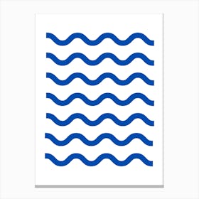 Blue Wavy Waves Canvas Print