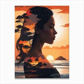 Sunset Girl Canvas Print