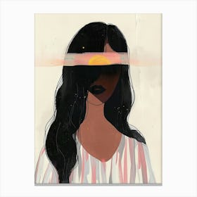 Girl With A Sun Canvas Print