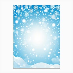 Template Snowfall Pattern Defocused Flier Holiday Frost Snowflake Fall Season Shine Blue (34) Canvas Print