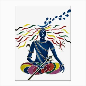 unique original oil painting of Lord Shiva by DollyJ  Leinwandbild