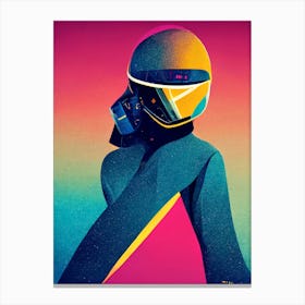 Retro Daft Punk Cyber Canvas Print