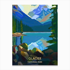 Glacier National Park Travel Poster Matisse Style 5 Canvas Print