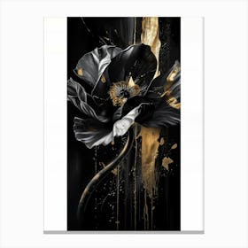 Black And Gold Poppy 1 Canvas Print