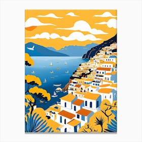 Summer In Positano Painting (199) Canvas Print