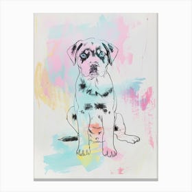 Puppy Dog Watercolour Illustration Canvas Print