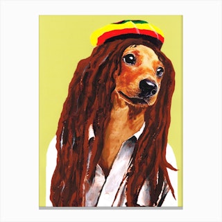 Bob Marley Dachshund Canvas Print