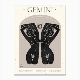 Gemini Celestial Canvas Print