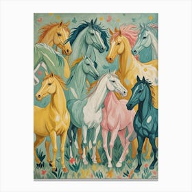 Herd of Abstract Horses Canvas Print