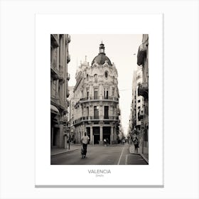 Poster Of Valencia, Spain, Black And White Analogue Photography 3 Canvas Print