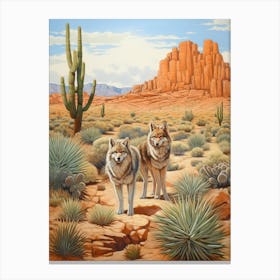 Wolf Pack Desert 6 Canvas Print