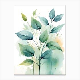 Watercolor Leaves 3 Canvas Print