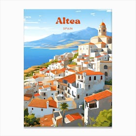 Altea Spain Town Travel Art Canvas Print