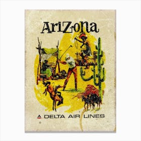 Vintage Travel Poster ― Arizona Delta Air Lines Canvas Print