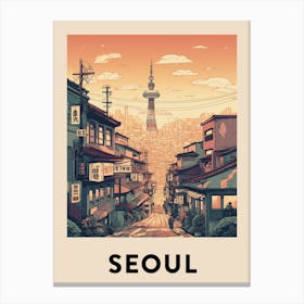 Seoul 5 Vintage Travel Poster Canvas Print