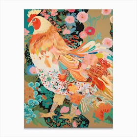 Maximalist Bird Painting Chicken 7 Canvas Print
