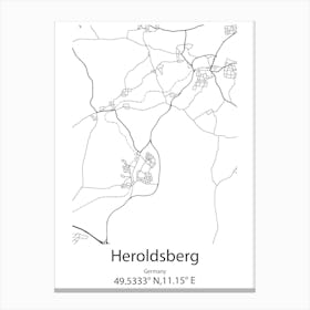 Heroldsberg,Germany Minimalist Map Canvas Print