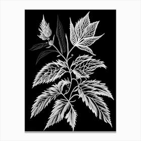 Vervain Leaf Linocut Canvas Print