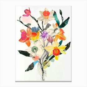 Daffodil 2 Collage Flower Bouquet Canvas Print