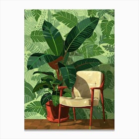 Illustration Of A Living Room Canvas Print