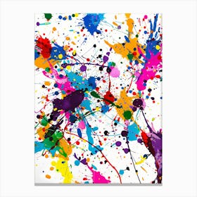 Colorful Paint Splatters Canvas Print
