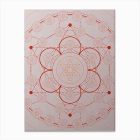 Geometric Abstract Glyph Circle Array in Tomato Red n.0147 Canvas Print