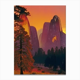 Yosemite Natural Park At Sunset Canvas Print
