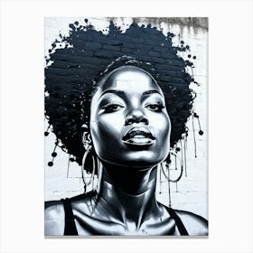 Graffiti Mural Of Beautiful Black Woman 87 Canvas Print