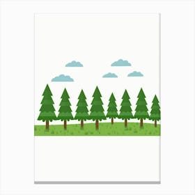 Fir Trees In The Forest Canvas Print