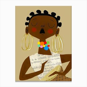 African Girl With Hoop Earrings Canvas Print