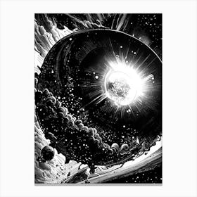 Supernova Remnant Noir Comic Space Canvas Print