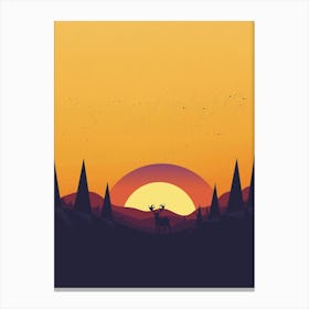 Sunset In The Forest Canvas Print