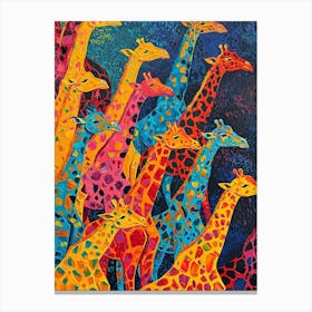 Abstract Geometric Giraffe Herd 3 Canvas Print