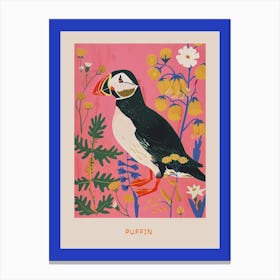 Spring Birds Poster Puffin 1 Canvas Print