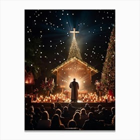 An Intimate Sunday Service Setting Imbued With The Essence Of Spiritual Surrender And Christmas Gra (1) 1 Canvas Print