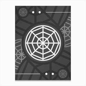 Abstract Geometric Glyph Array in White and Gray n.0021 Canvas Print