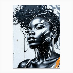 Graffiti Mural Of Beautiful Black Woman 289 Canvas Print